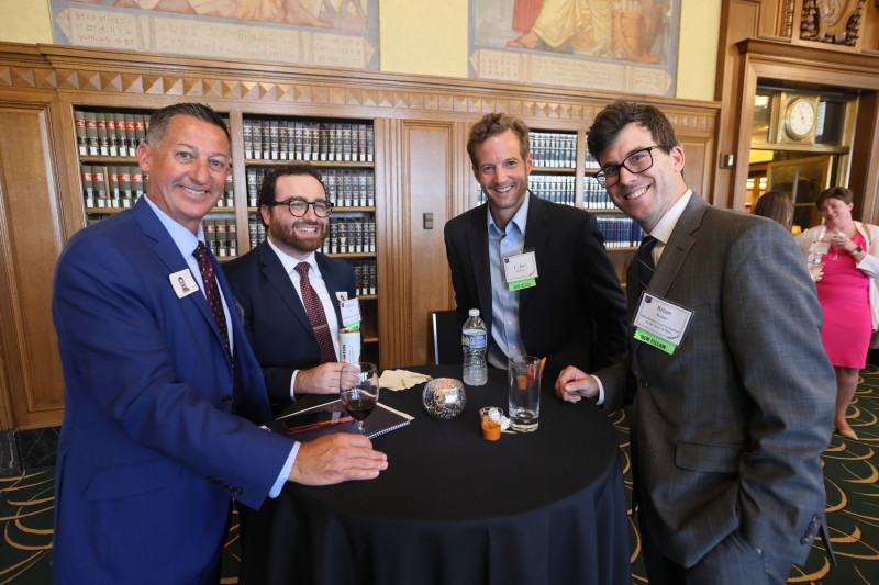 Staged photo of People enjoying refreshments